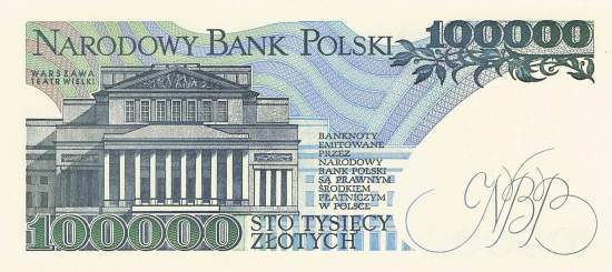 100000 Zloty Polen p154 1990